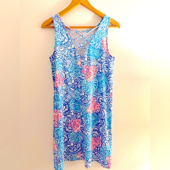 Lilly Pulitzer Kristen Swing Dress Boca Blue Sea What Size Small - Picture 4 of 8